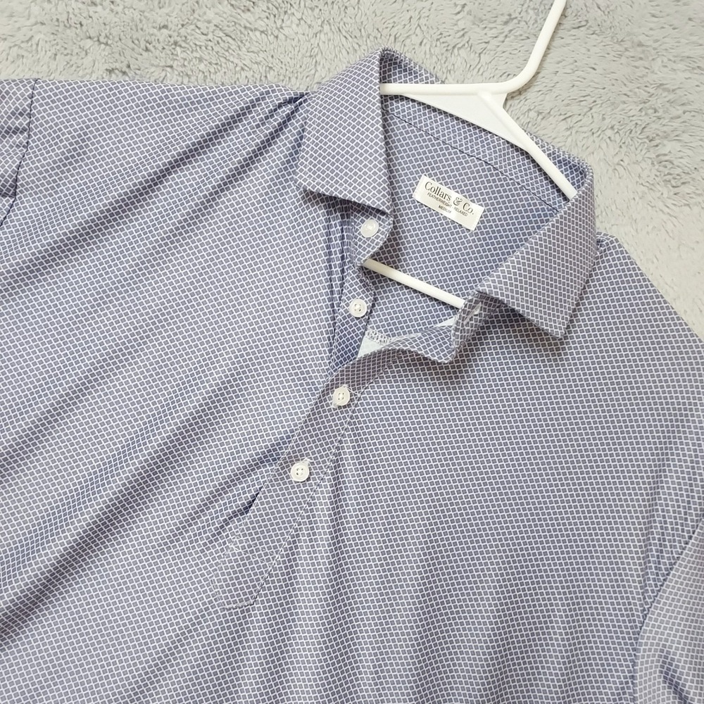 Collars Co Polo Shirt Mens Medium Featherweight Relaxed PGA Purple Dress Collar